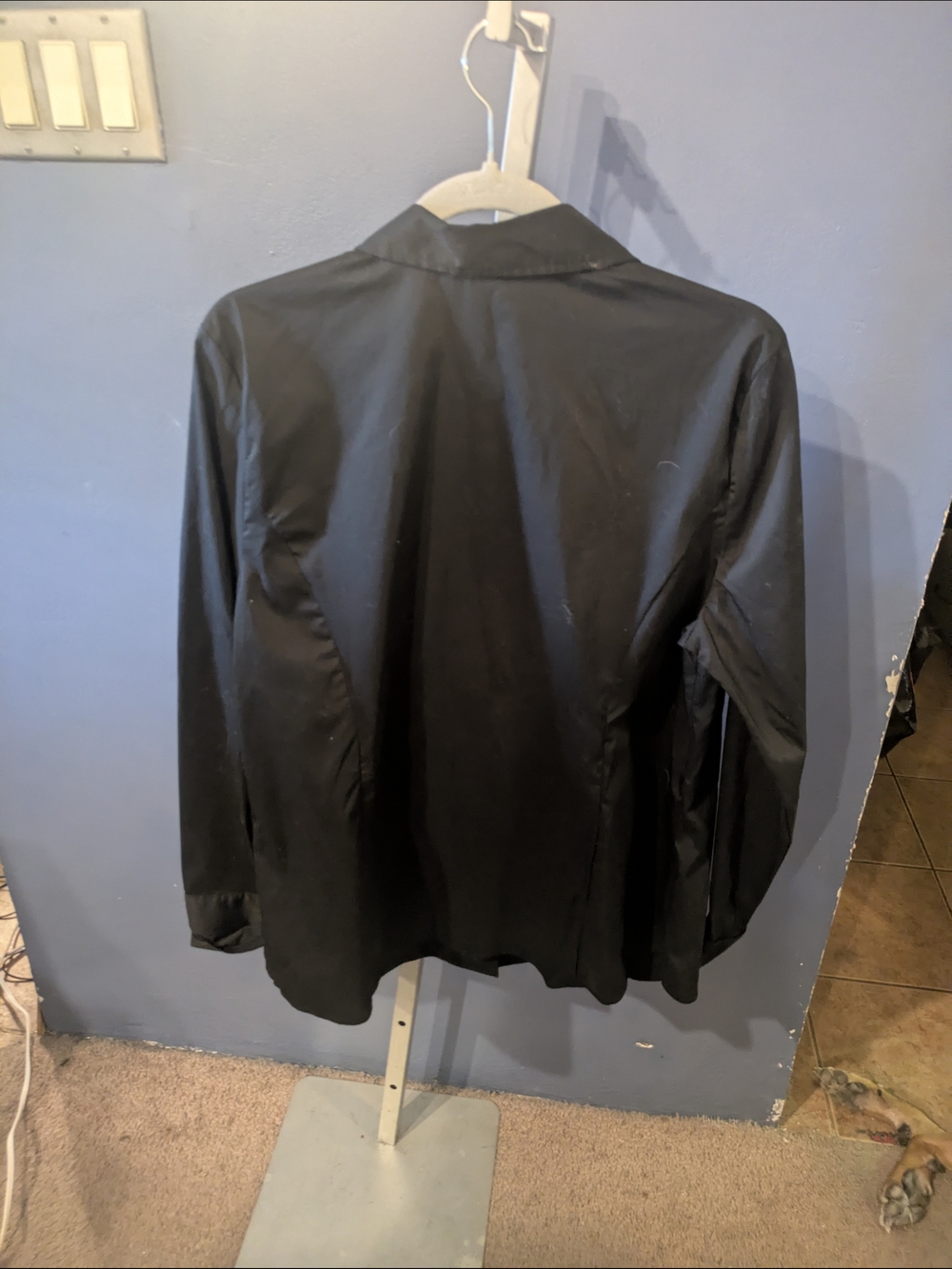 Jaclyn Smith XL Long Sleeve Black Button-Up Shirt Jeweled Collar French Cuffs - Picture 2 of 7
